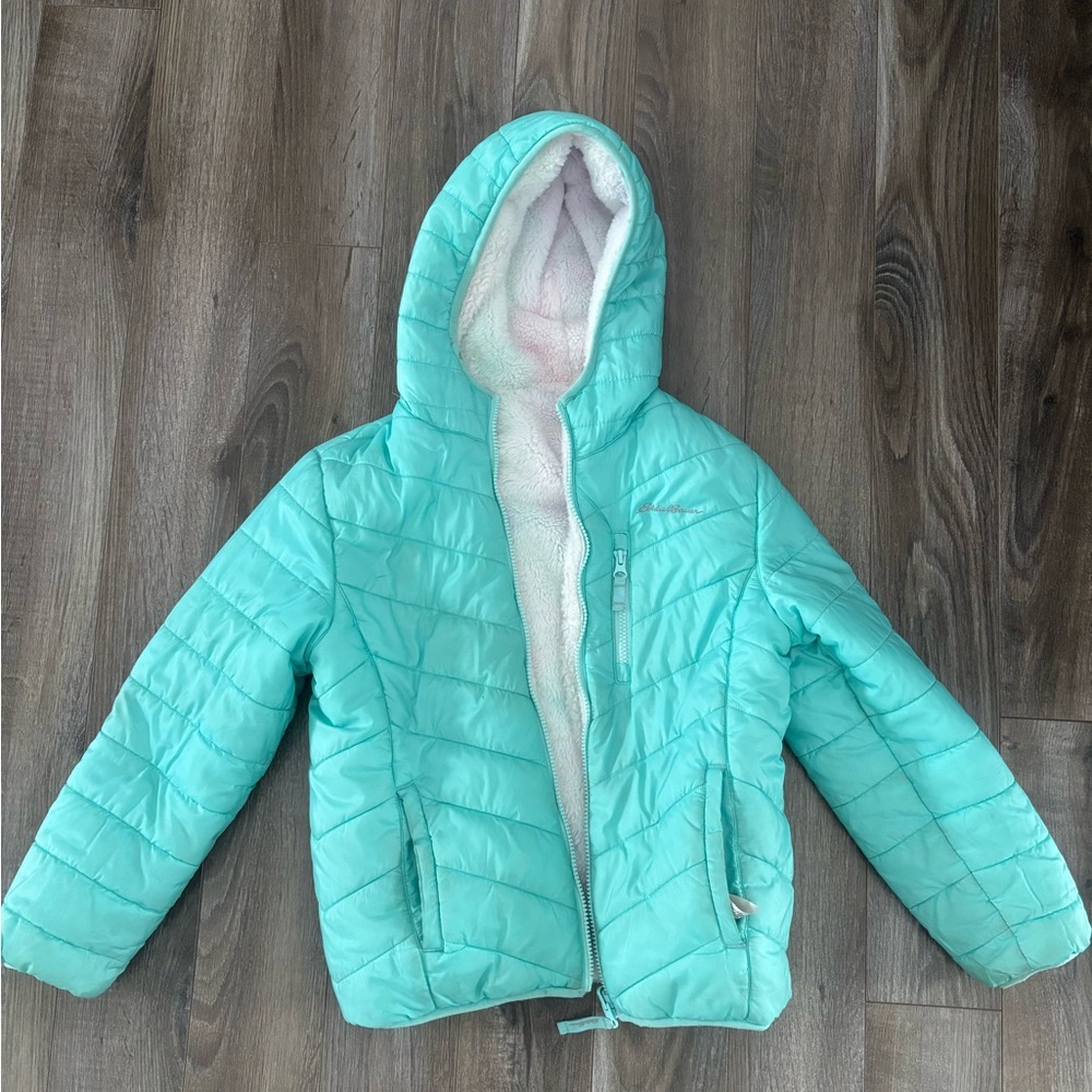 Size 10 youth Eddie Bauer fleece reversible jacket